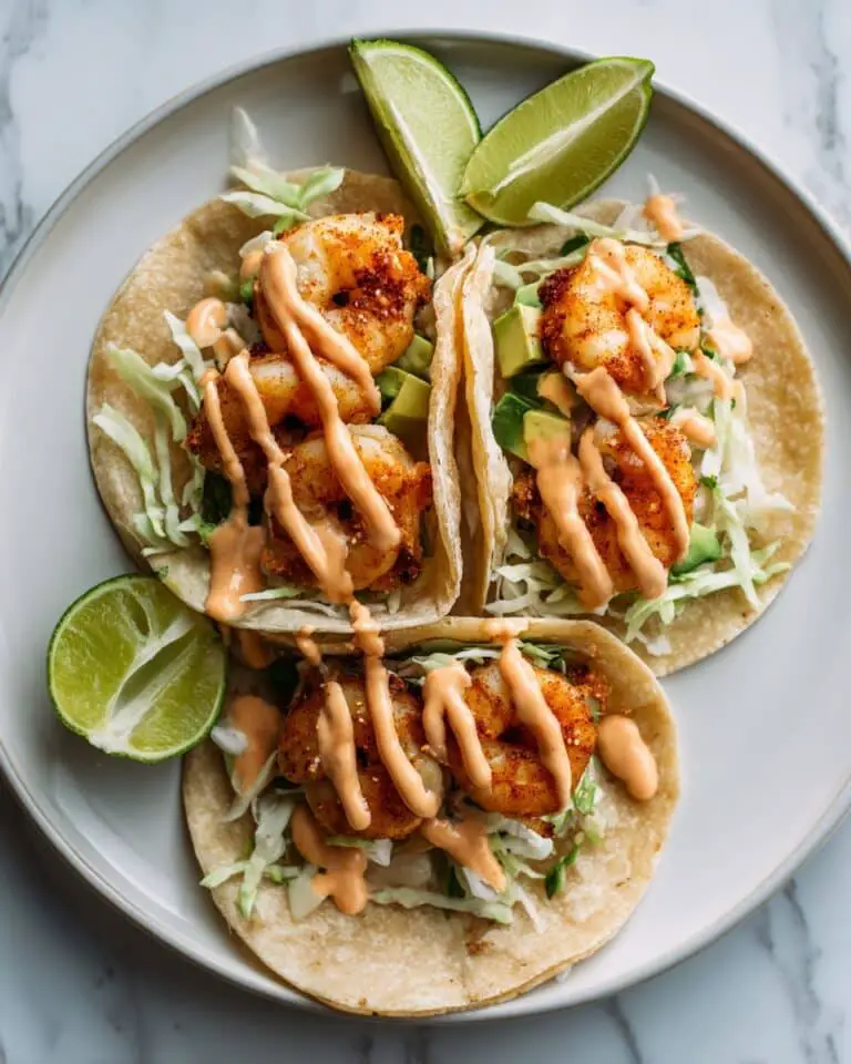 Blackened Shrimp Tacos with Spicy Cabbage Slaw Recipe