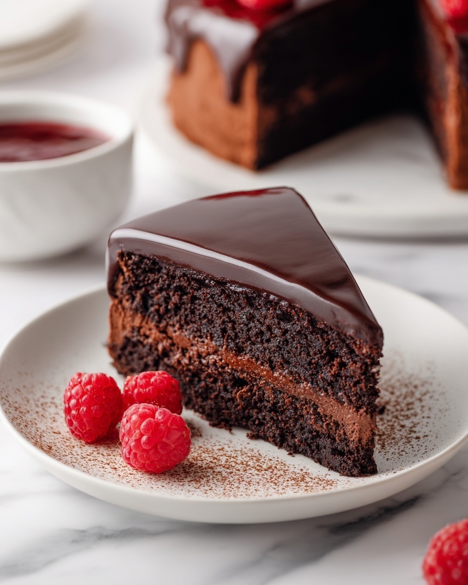 Flourless Chocolate Cake with Raspberry Coulis Recipe
