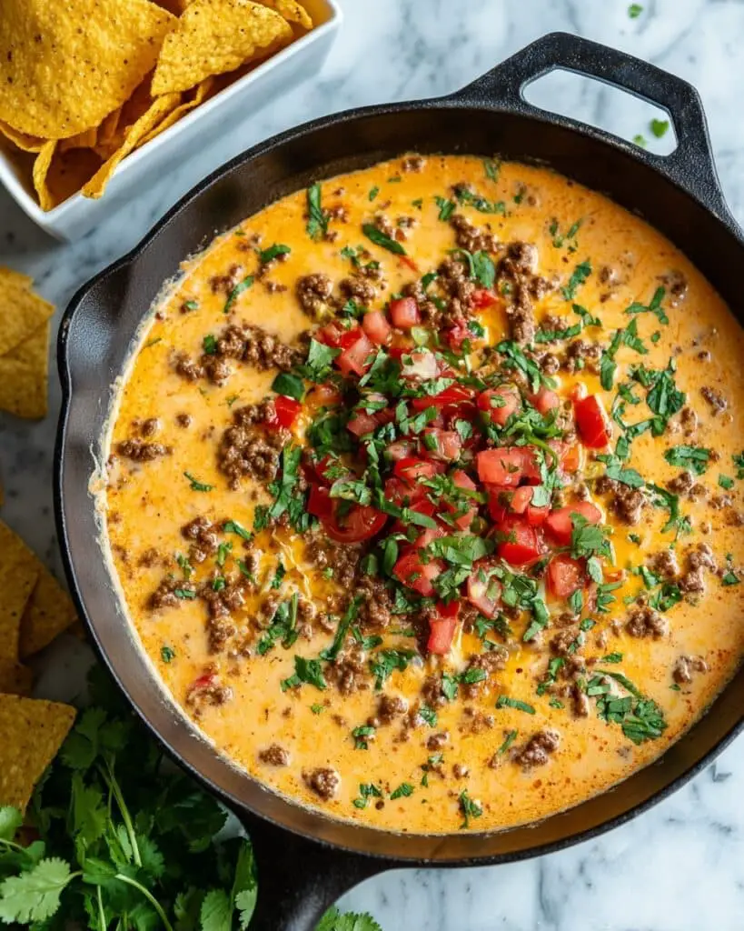 4 Ingredient Beef Queso Dip Recipe