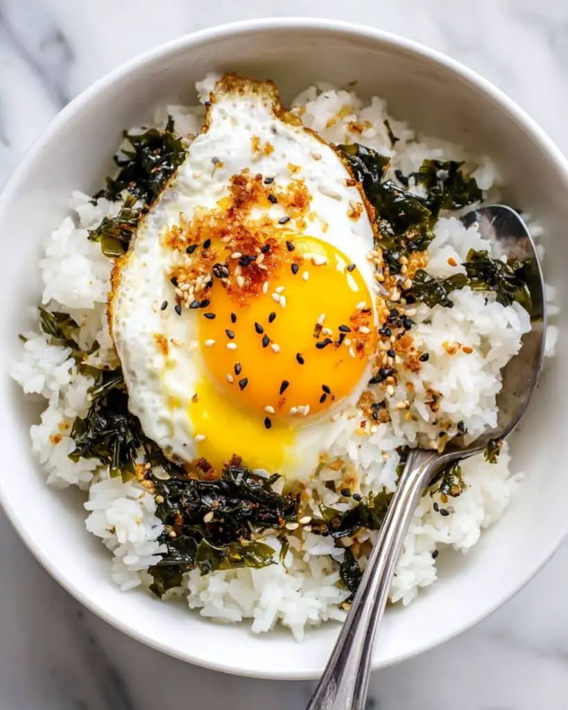 Chili Oil Eggs over Furikake Rice Recipe