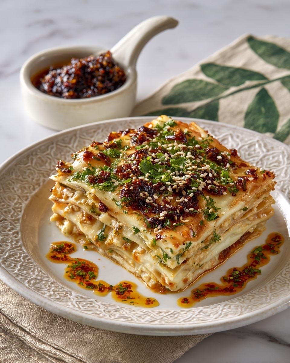 Dumpling Lasagna with Chicken and Wontons Recipe