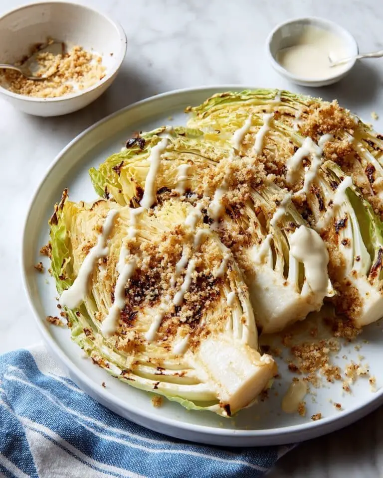 Roasted Cabbage Caesar Salad Recipe