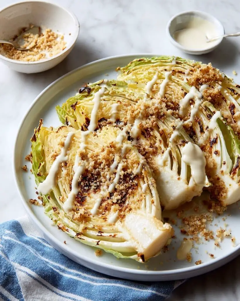 Roasted Cabbage Caesar Salad Recipe