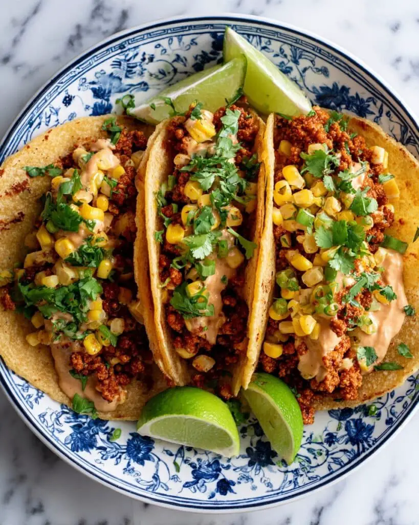 Crispy Baked Chicken Tacos with Dairy-Free Street Corn Recipe