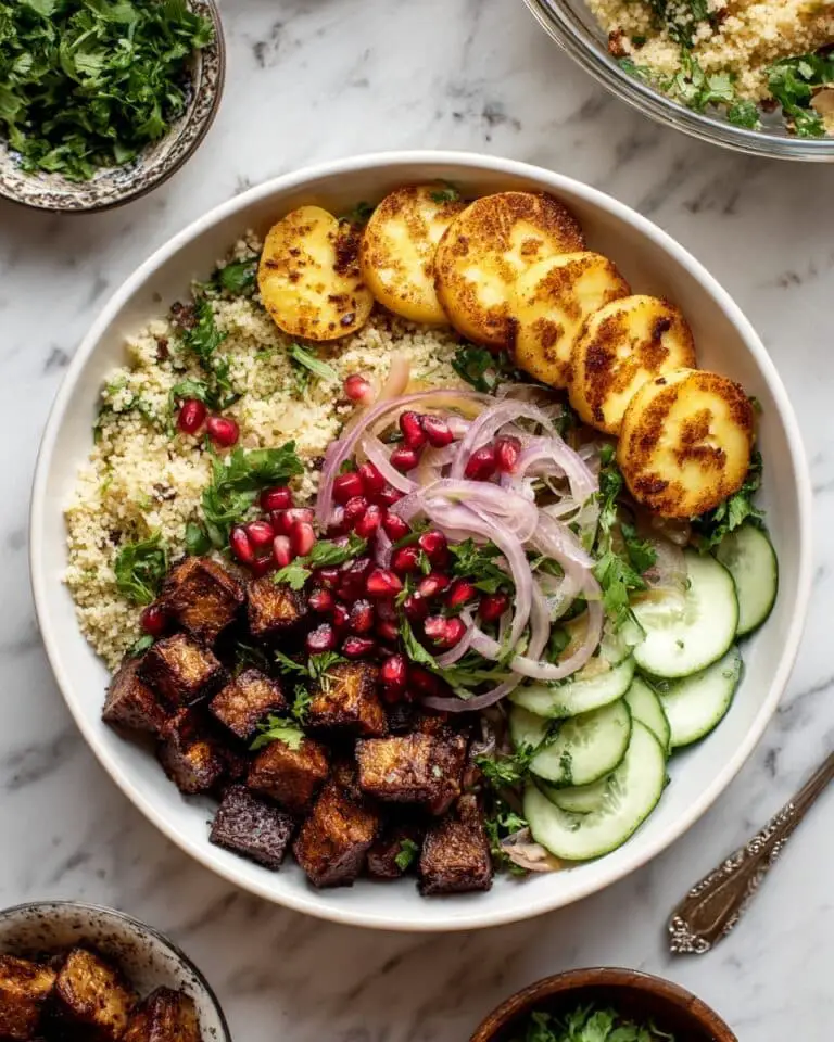 Hot Honey Halloumi & Chickpea Bowls Recipe