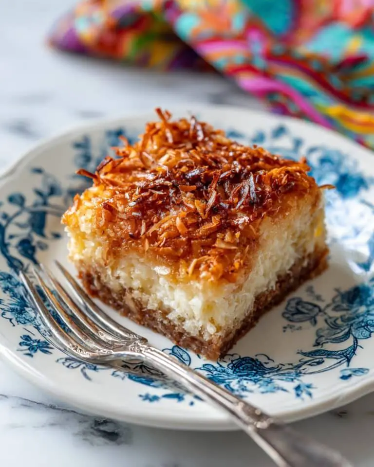 Oatmeal Cake with Coconut Pecan Topping Recipe