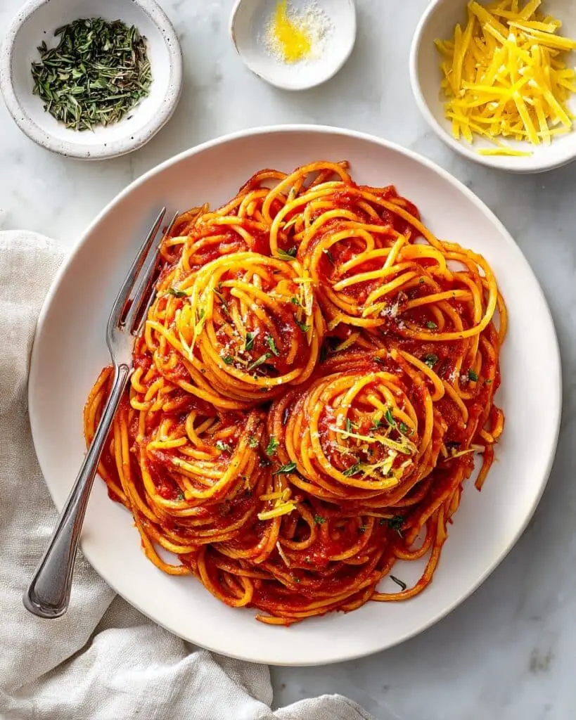 Caramelized Onion Pasta with Tomato and Calabrian Chilis Recipe