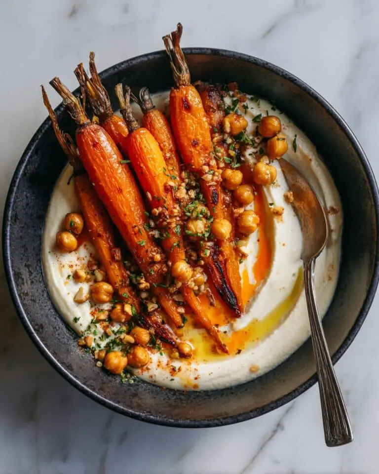Spicy Maple Roast Carrots with Crispy Chickpeas and Yogurt Sauce Recipe