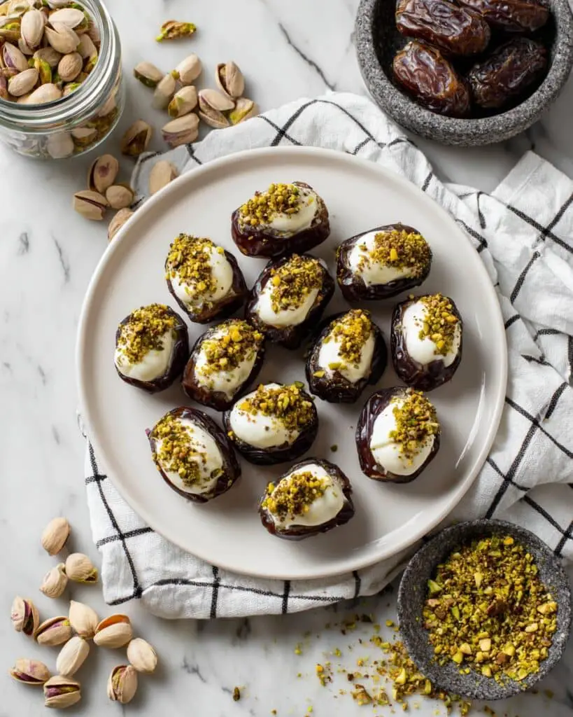 Cream Cheese Stuffed Dates with Honey and Pistachios Recipe