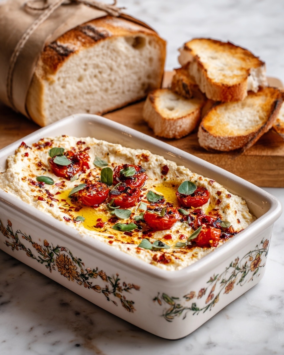 Homemade Baked Feta Dip with Cherry Tomatoes Recipe