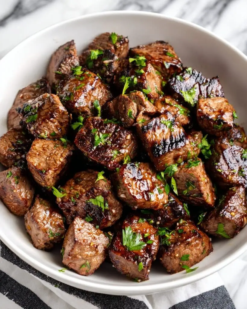 Garlic Butter Steak Bites with Fresh Parsley Recipe