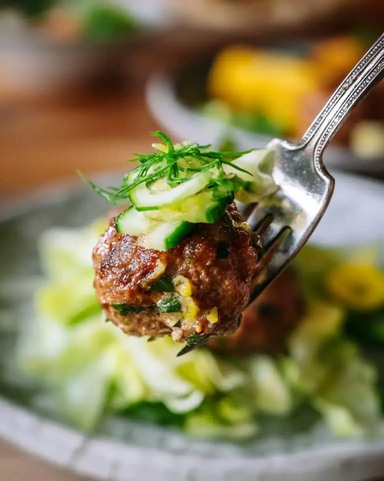 Vietnamese Meatball Salad with Limey Cucumber and Cabbage Recipe