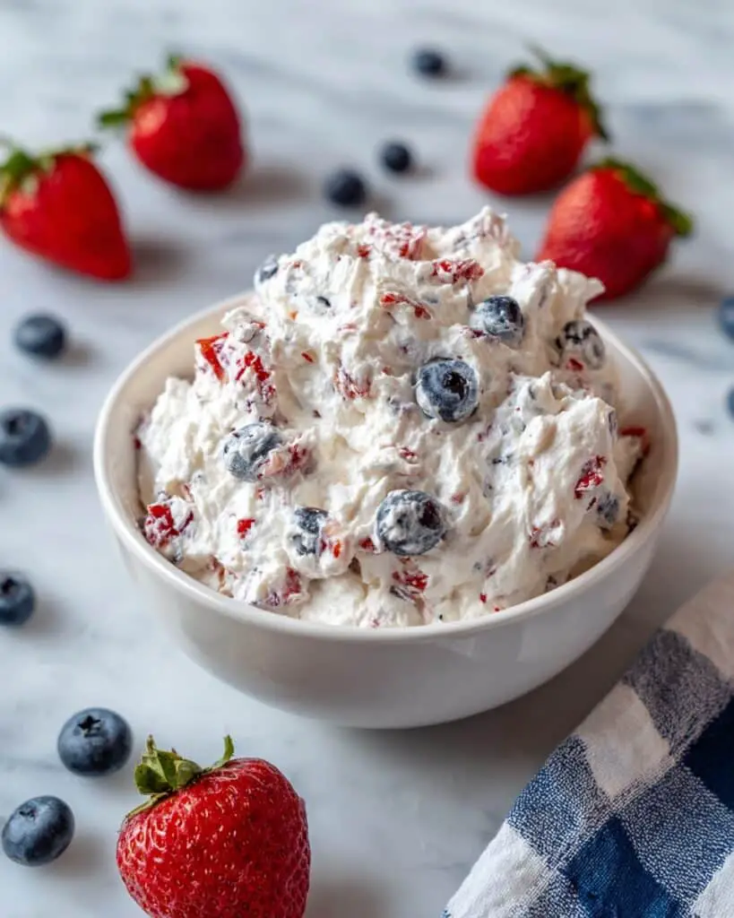 Red, White and Blue Cheesecake Salad Recipe