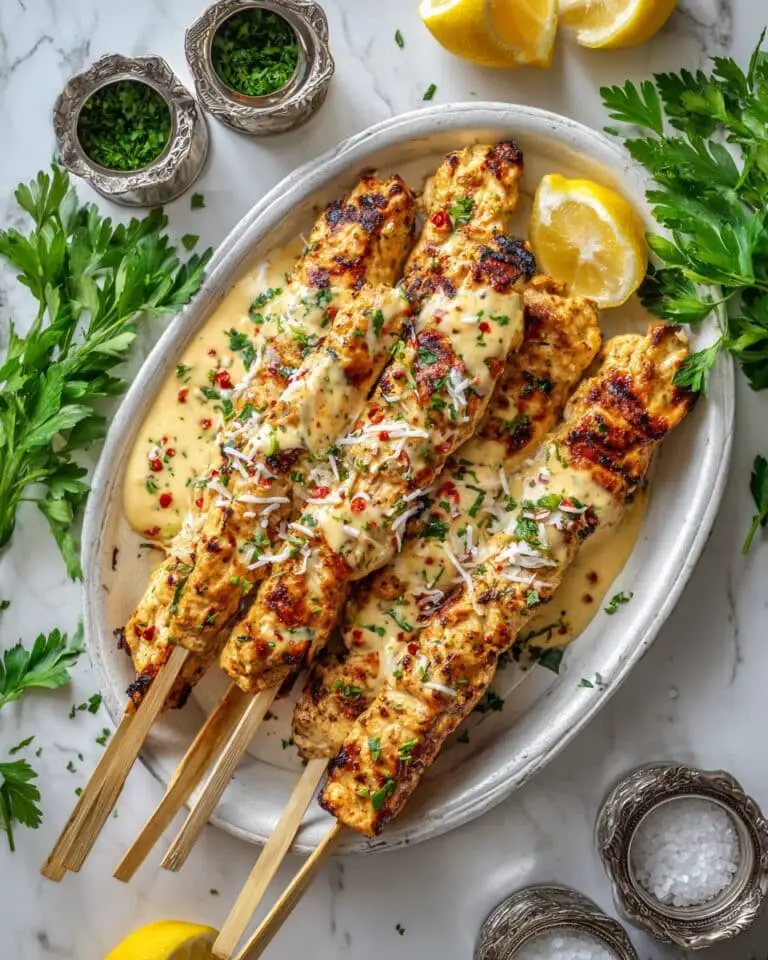 Garlic Parmesan Chicken Skewers Recipe