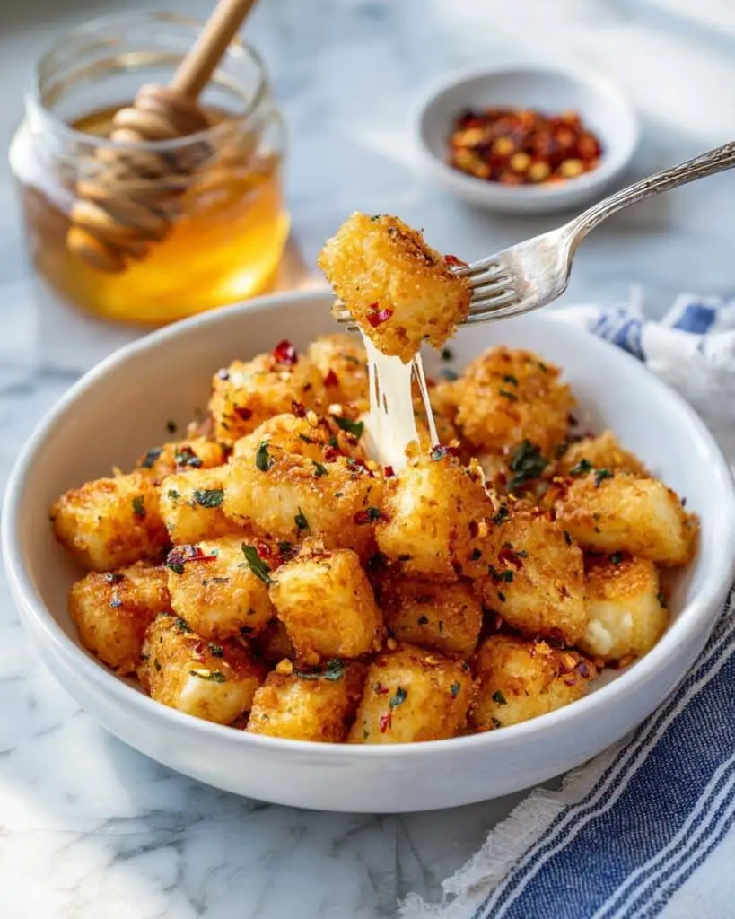 Crispy Hot Honey Halloumi Bites Recipe
