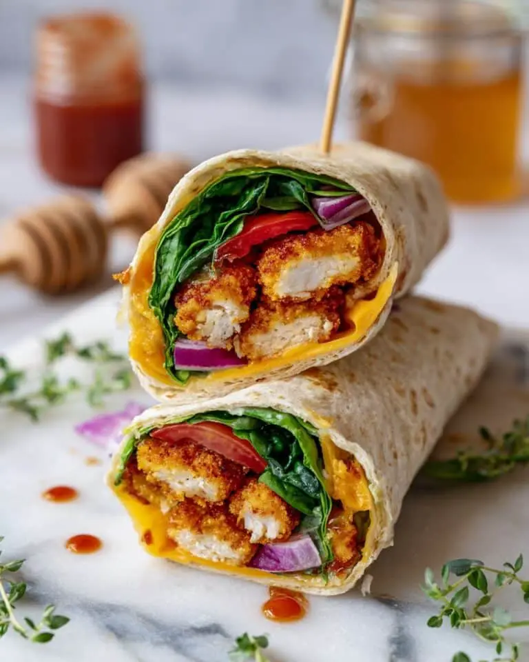 Crispy Hot Honey Chicken Wraps Recipe
