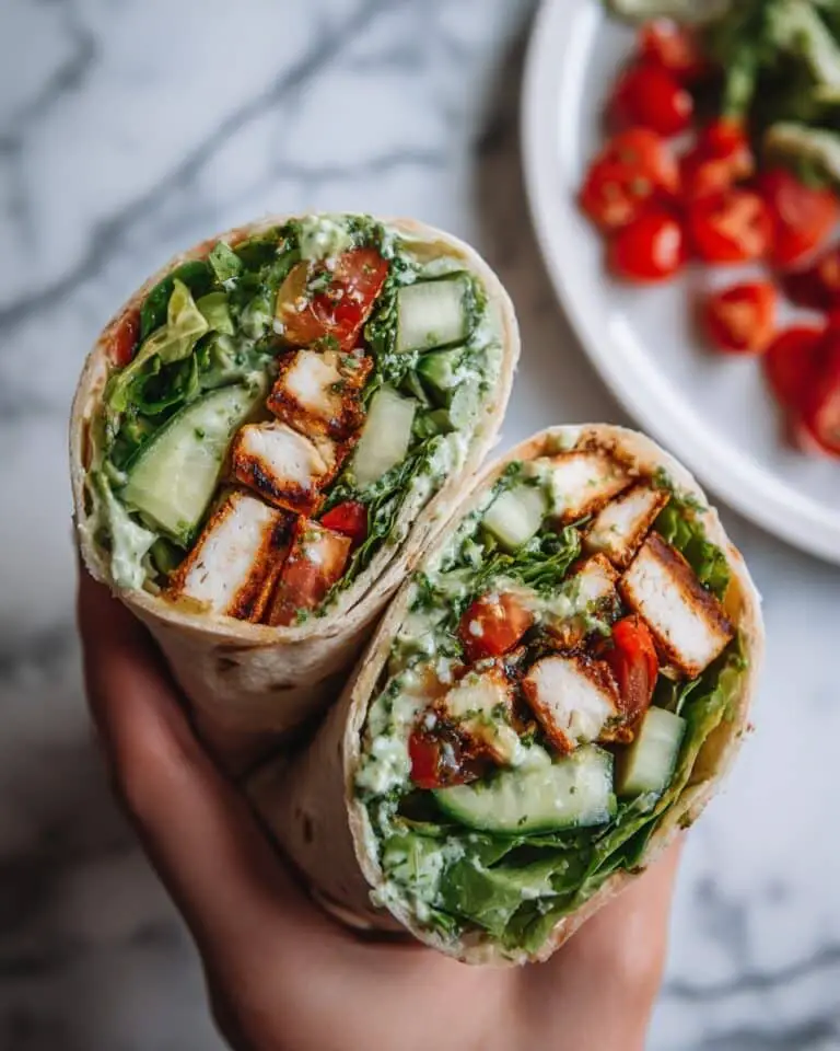 Halloumi Wraps with Hot Honey and Cilantro Yogurt Sauce Recipe