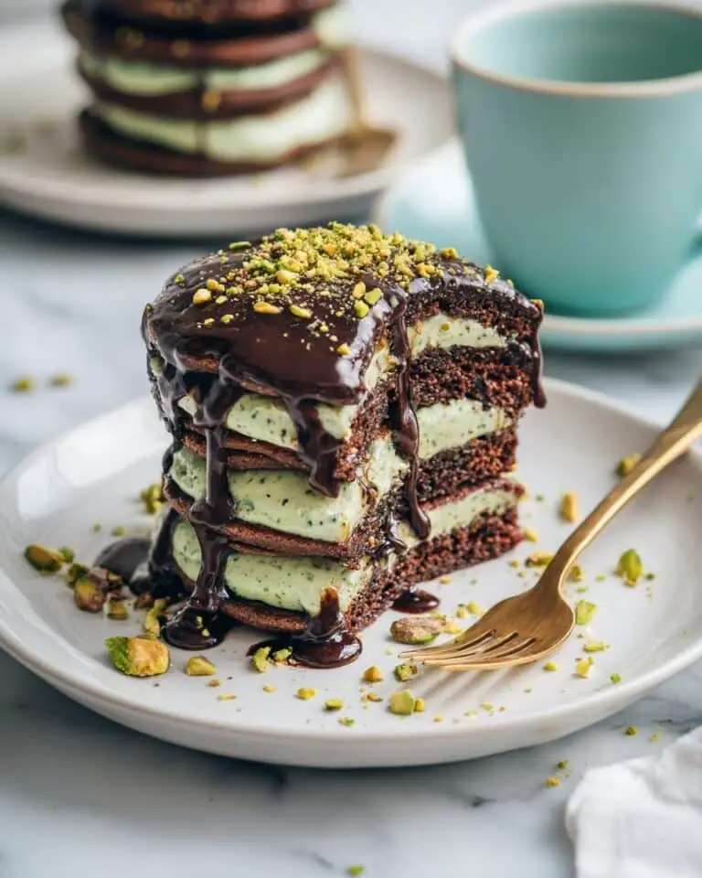 Dubai Chocolate Pancakes with Pistachio Filling and Ganache Recipe