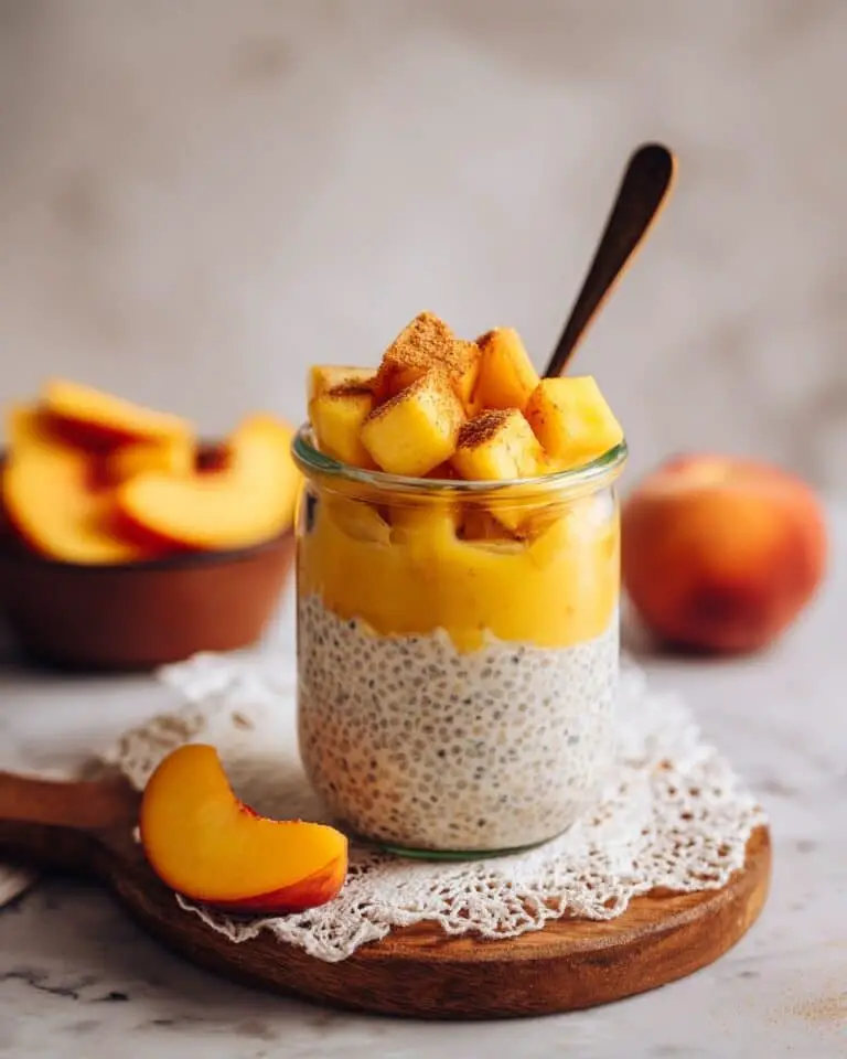 Peach Cobbler Overnight Oats Recipe