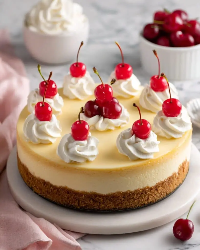 Lemon Vanilla Cheesecake with Graham Cracker Crust Recipe