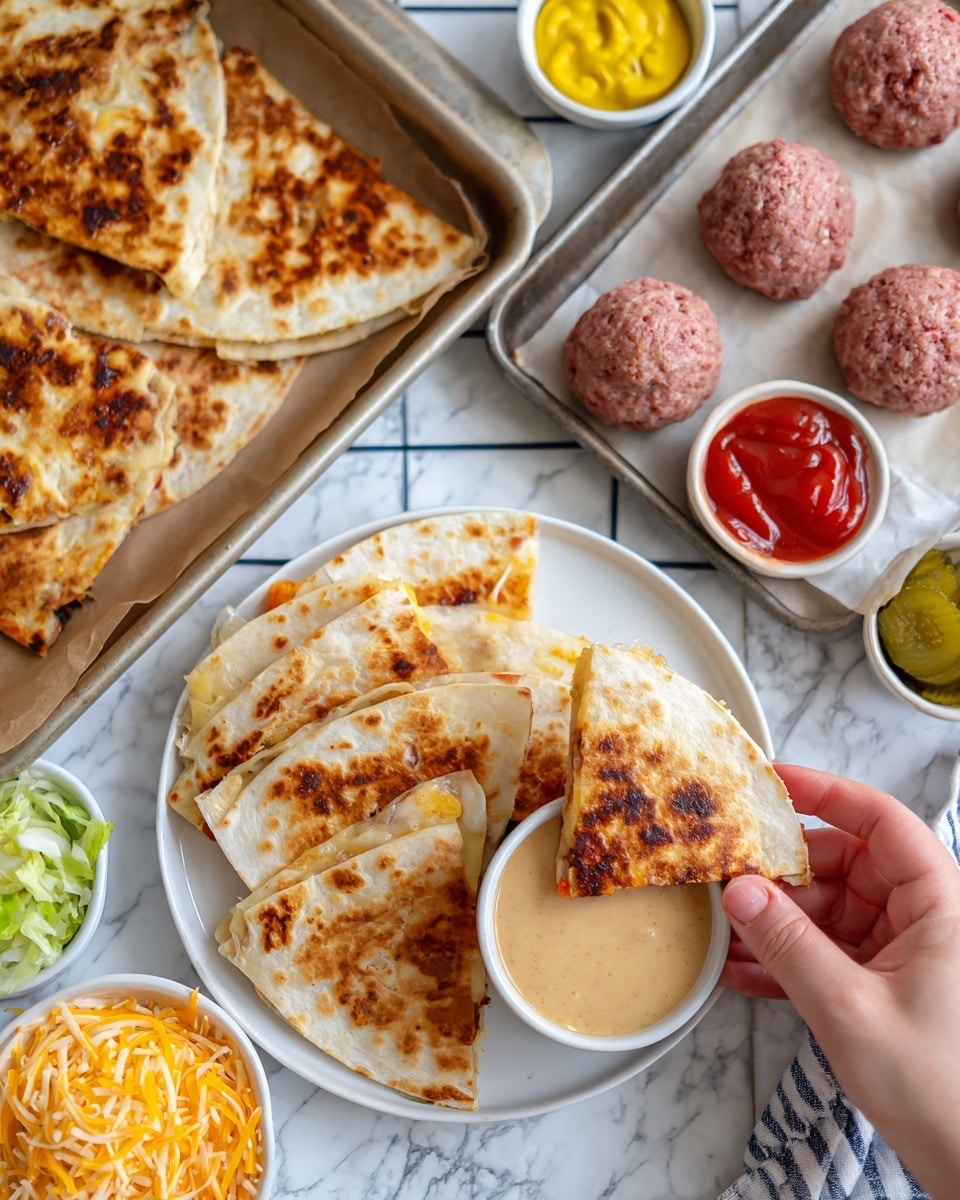 Smash Burger Quesadillas Recipe