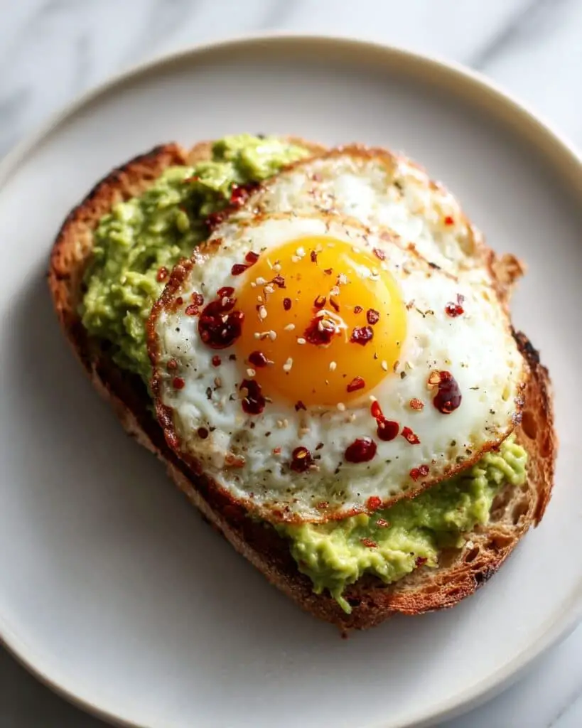 Fried Egg Avocado Toast with Chili Crunch Recipe
