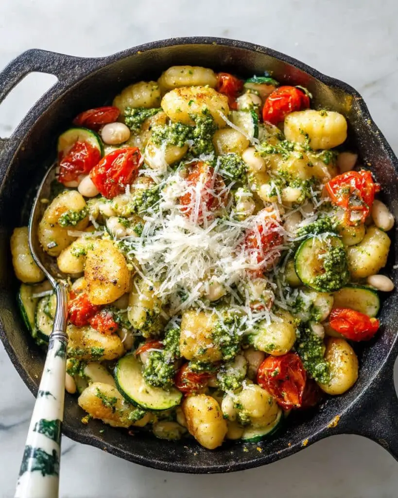 Pesto Gnocchi with Cherry Tomatoes and Zucchini Recipe