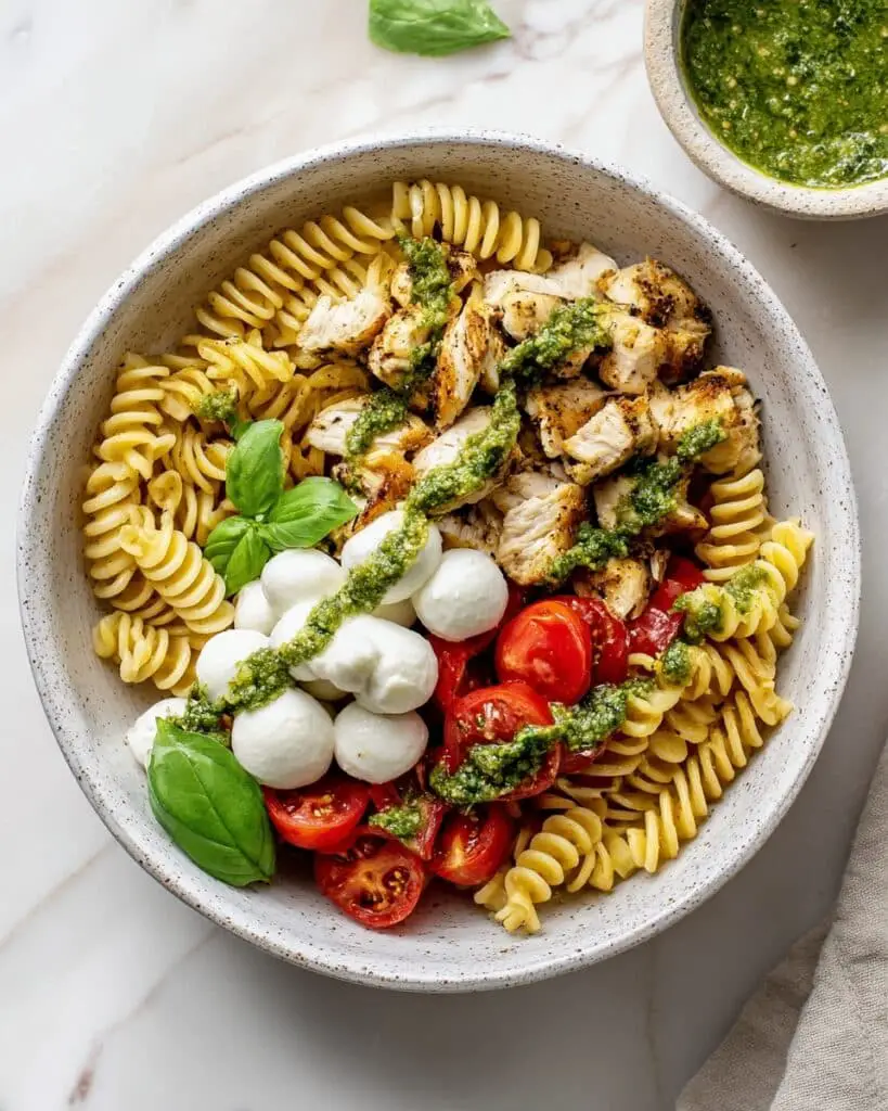 Grilled Chicken Pesto Pasta Salad Recipe