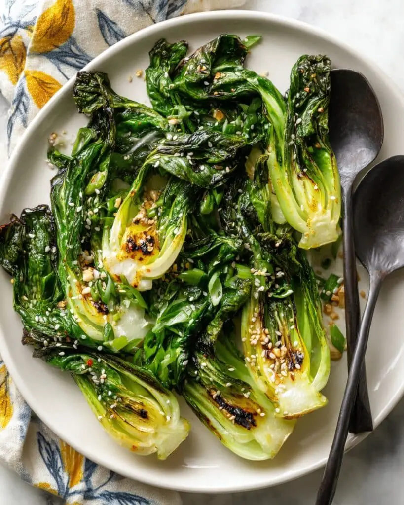 Roasted Bok Choy with Garlic and Sesame Recipe
