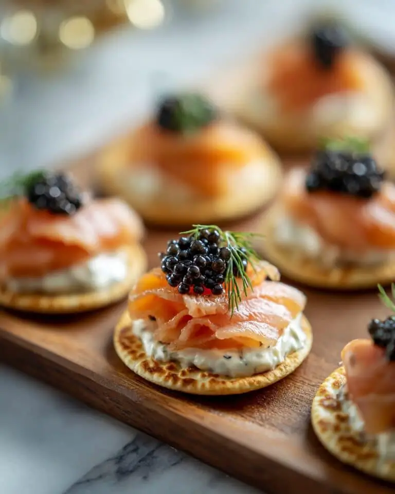 Smoked Salmon Canapés with Crispy Baby Dutch Potatoes and Caviar Recipe