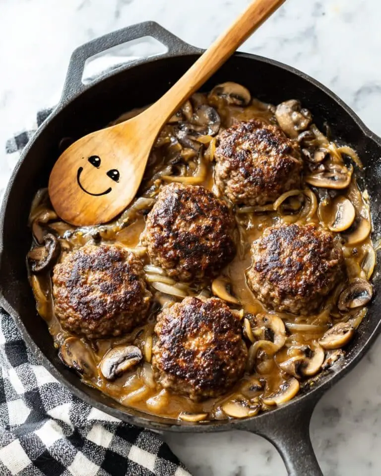 Hamburger Steak with Onion Mushroom Gravy Recipe