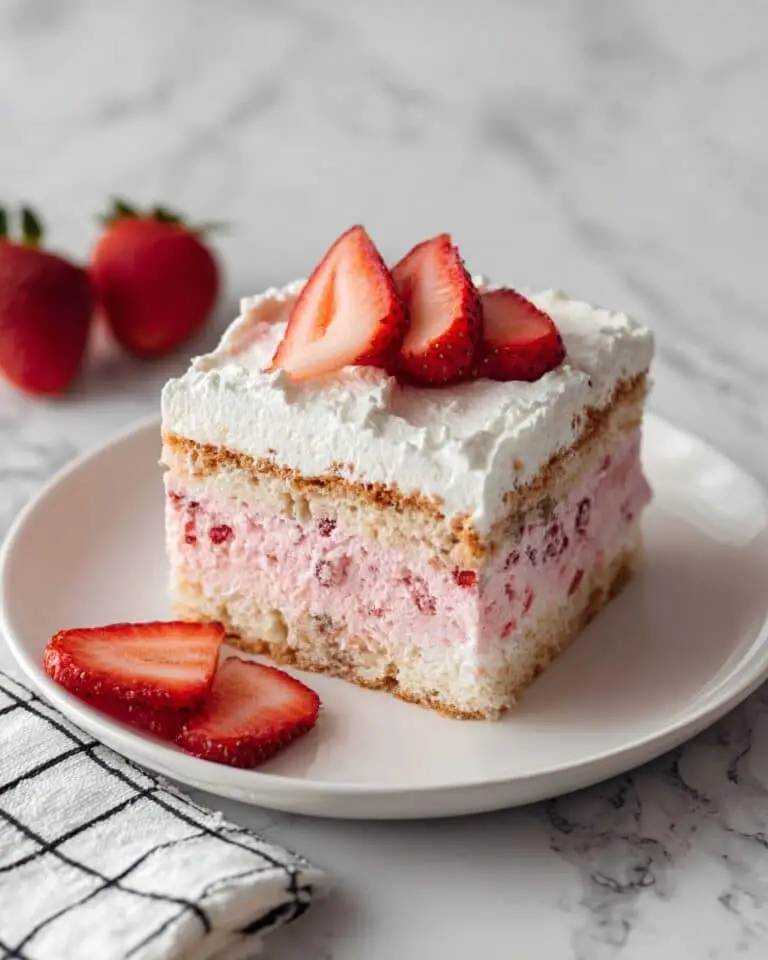 Strawberry Jello Angel Food Cake Dessert Recipe