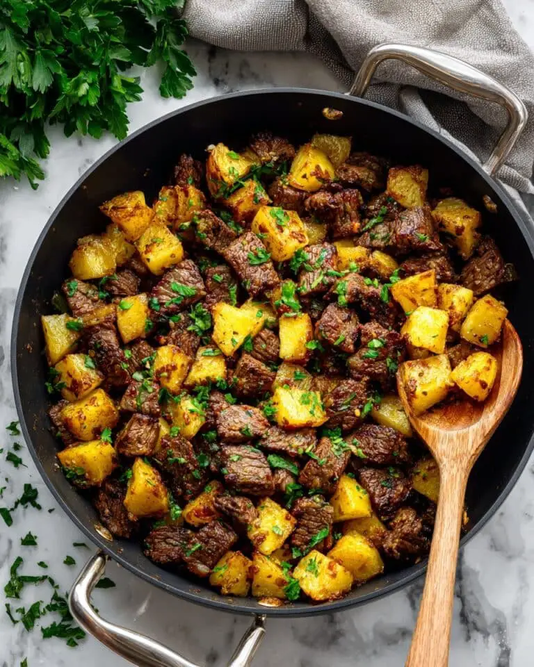 Garlic Butter Steak Bites and Potatoes Recipe