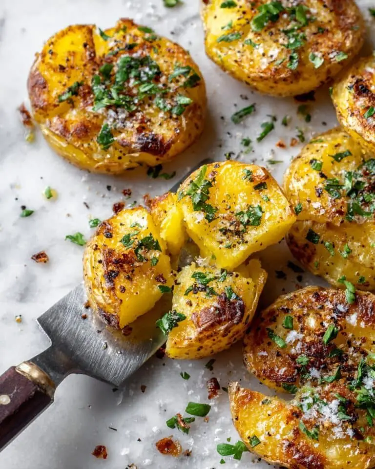 Crispy Garlic Parmesan Smashed Potatoes Recipe