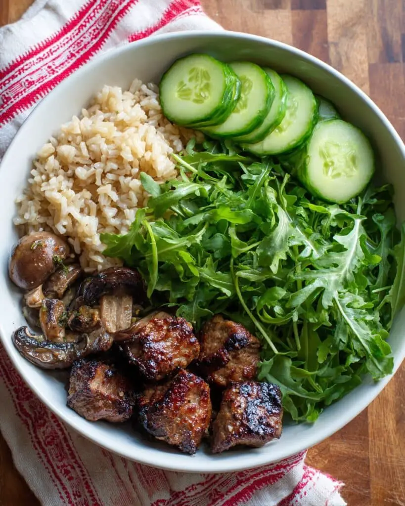 Garlic Butter Steakhouse Rice Bowls for Two Recipe