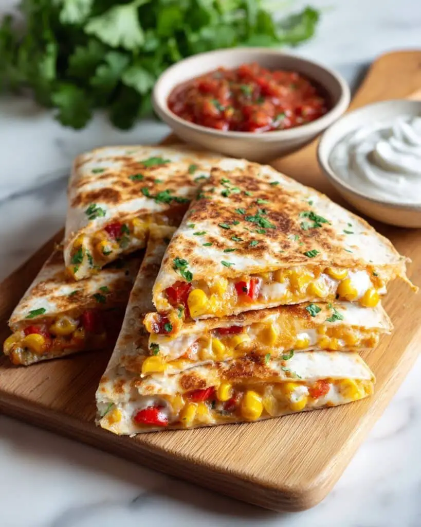 Skinny Chicken and Corn Quesadillas Recipe