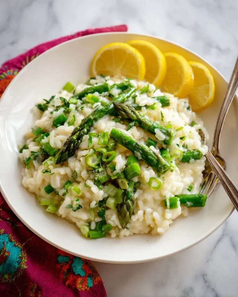 Easy Creamy Lemon Asparagus Risotto with Parmesan Recipe