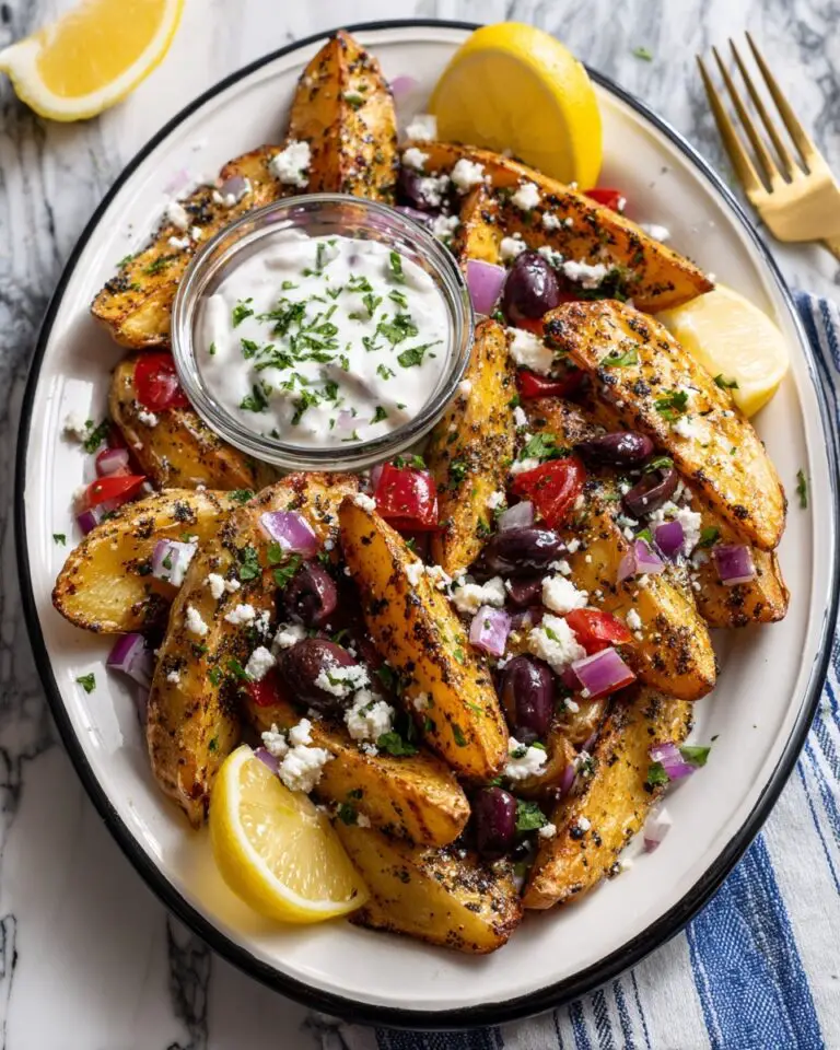 Greek Fries with Feta, Kalamata Olives, and Tomatoes Recipe