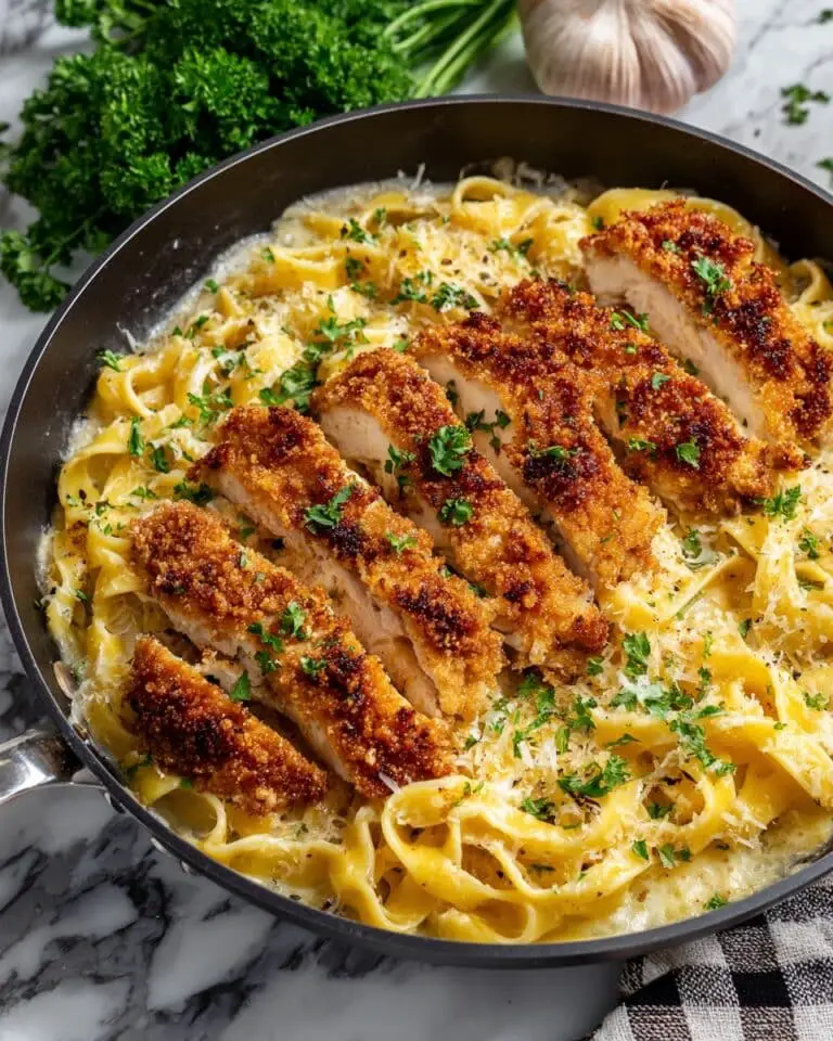 Crispy Chicken Fettuccine Alfredo Recipe
