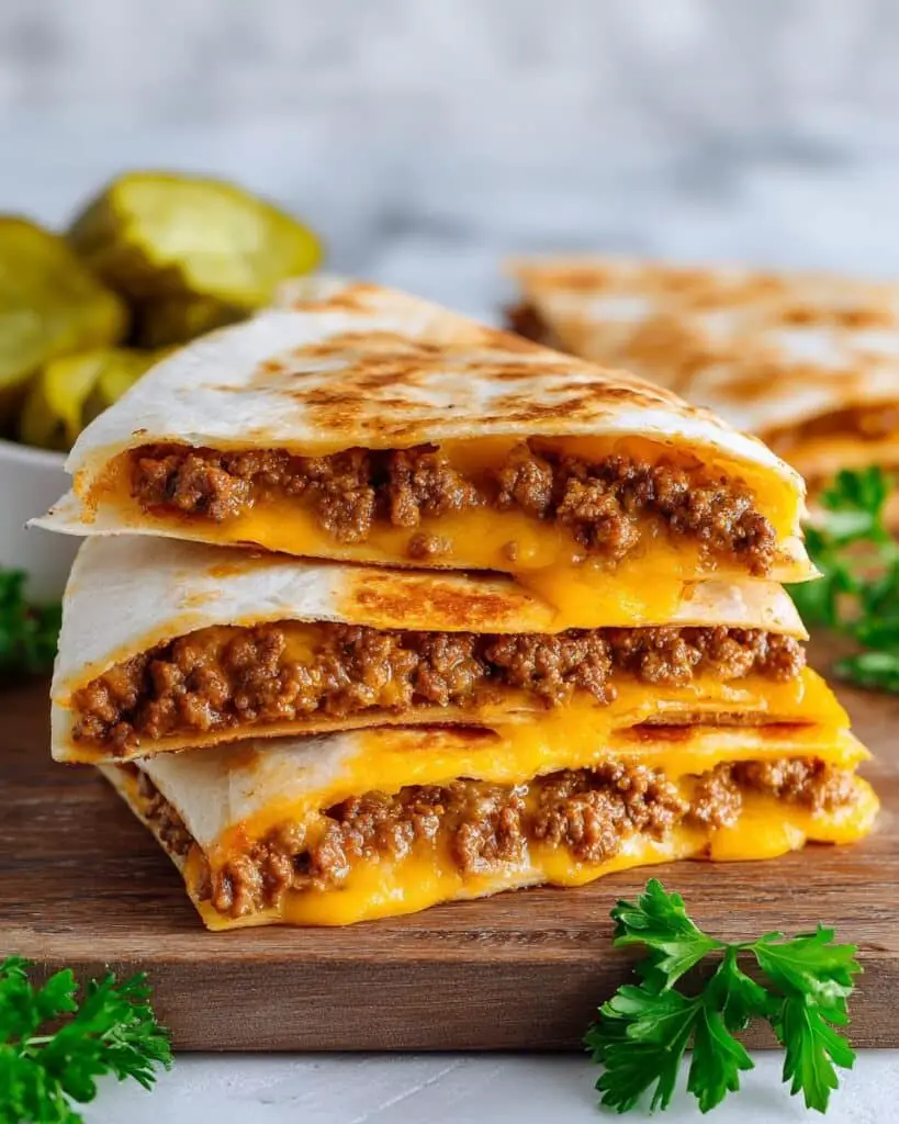 Blackstone Cheeseburger Quesadilla Recipe