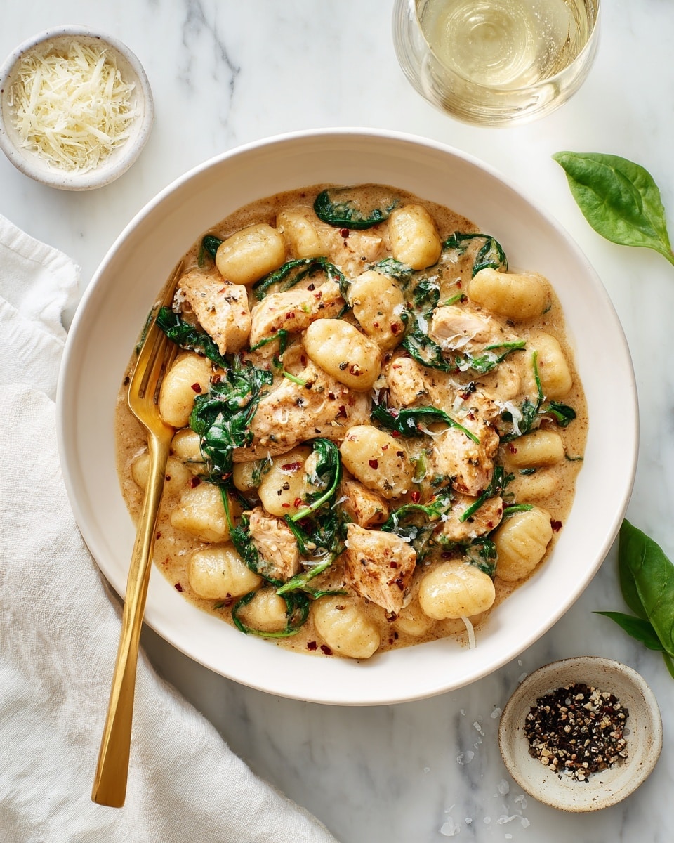 One Pan Creamy Chicken and Gnocchi for One Recipe