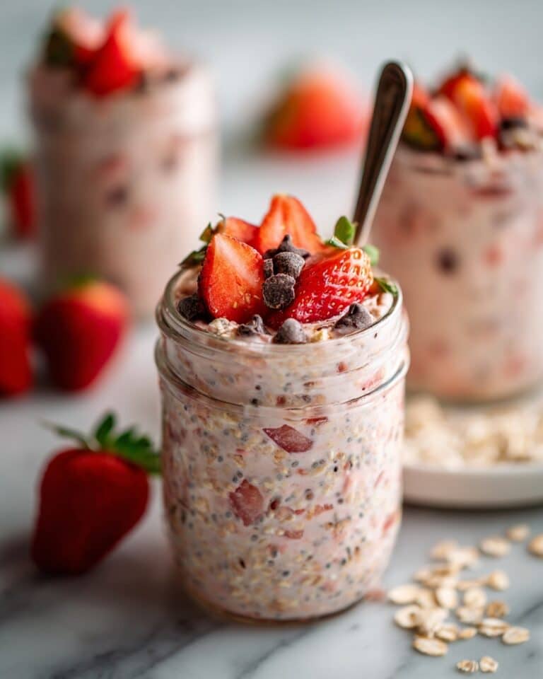 Chocolate Covered Strawberry Overnight Oats Recipe
