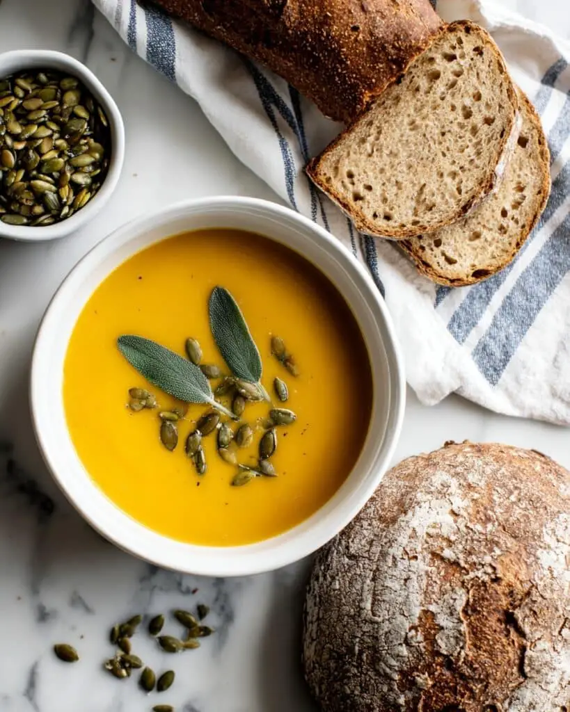 Creamy Roasted Butternut Squash & Sage Soup Recipe